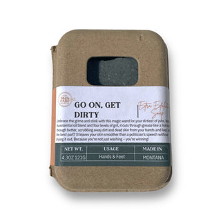 Front of the line, get dirty, extra Strong exfoliating soap front