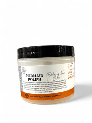 Mermaid polish, exfoliating face cream